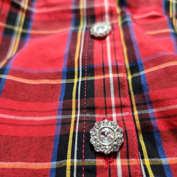 New J Crew Factory Stewart tartan plaid puff-sleeve midi Christmas dress - Picture 5 of 12